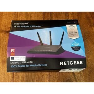 NETGEAR Nighthawk R7000 AC1900 Smart WiFi Router W/ Adapter BRAND NEW- Open Box